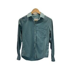 Sarah Alexander Green Luxury Preppy Flannel Button Down Sz 0